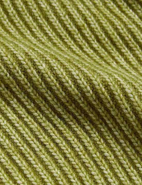 Πλεκτή Μπλούζα V με Ριμπ Ύφανση από Νήμα Cloud