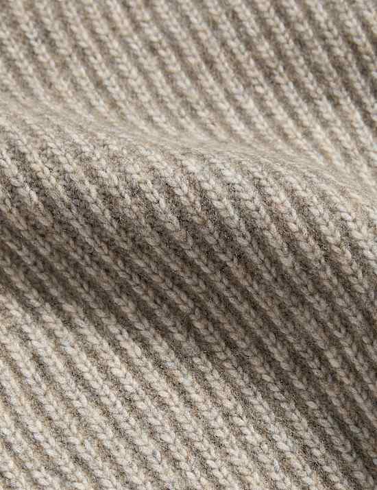 Geribbelde trui van coud-yarn met V-hals