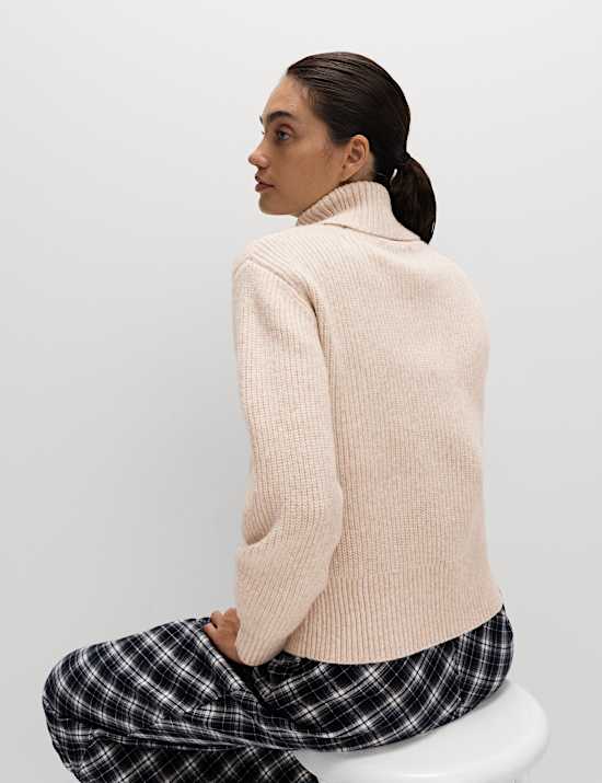 Ribbed Roll Neck Jumper