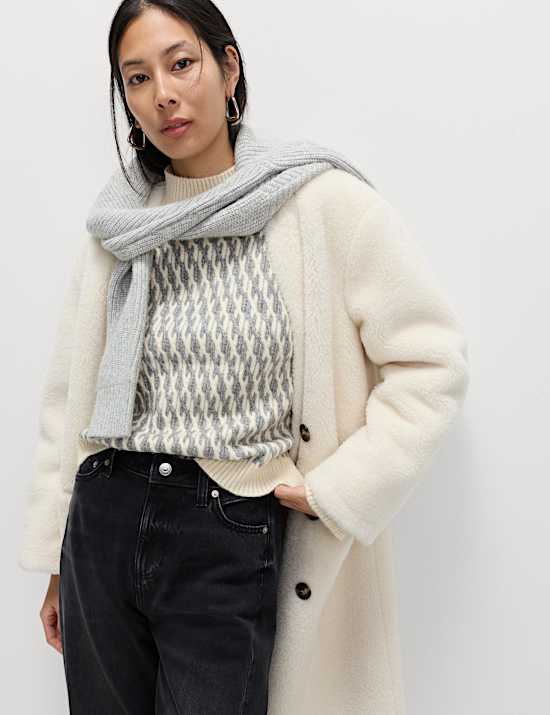 Cloud-Yarn Twisted Cable High Neck Jumper