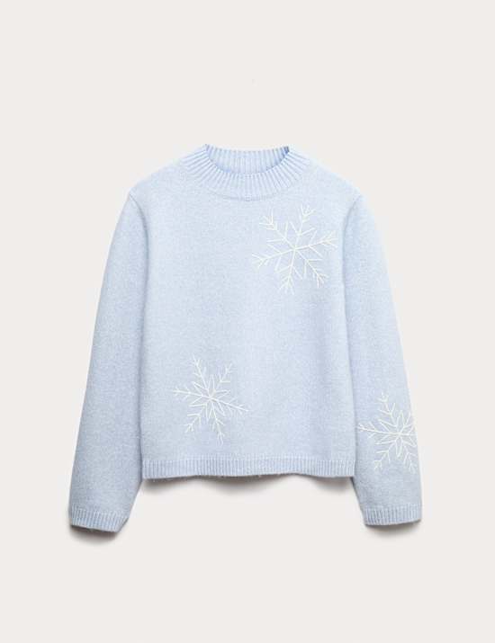 Pull à col rond en maille légère avec broderie