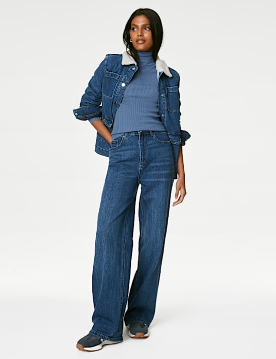 Jersey ajustado de cuello vuelto acanalado