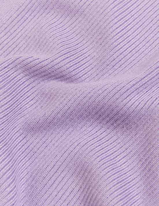 Jersey ajustado de cuello vuelto acanalado