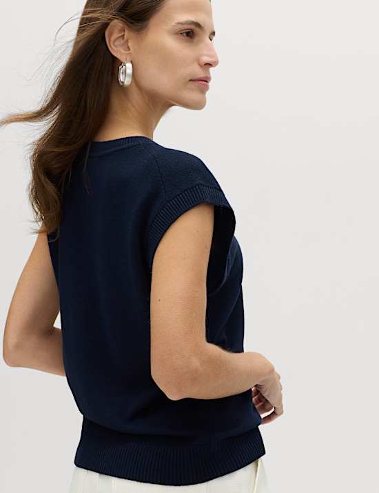 Muscle Knitted Vest with Linen
