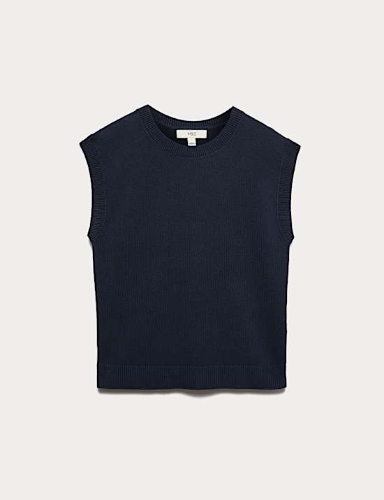 Muscle Knitted Vest with Linen