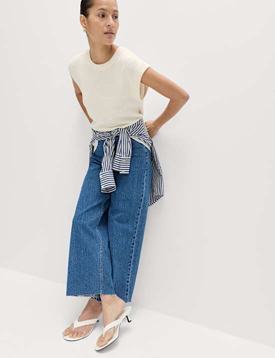 Muscle Knitted Vest with Linen
