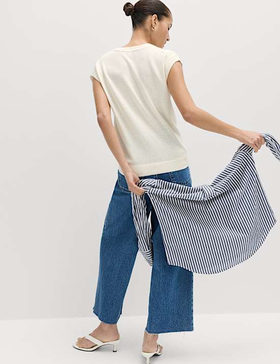 Muscle Knitted Vest with Linen