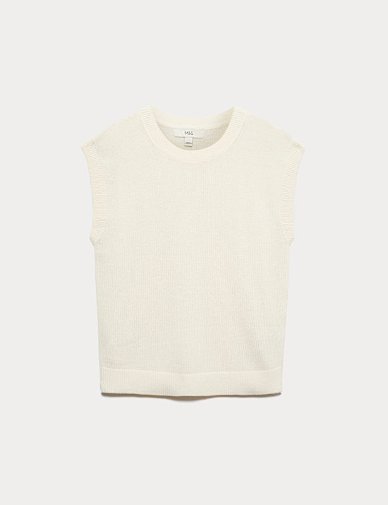 Muscle Knitted Vest with Linen