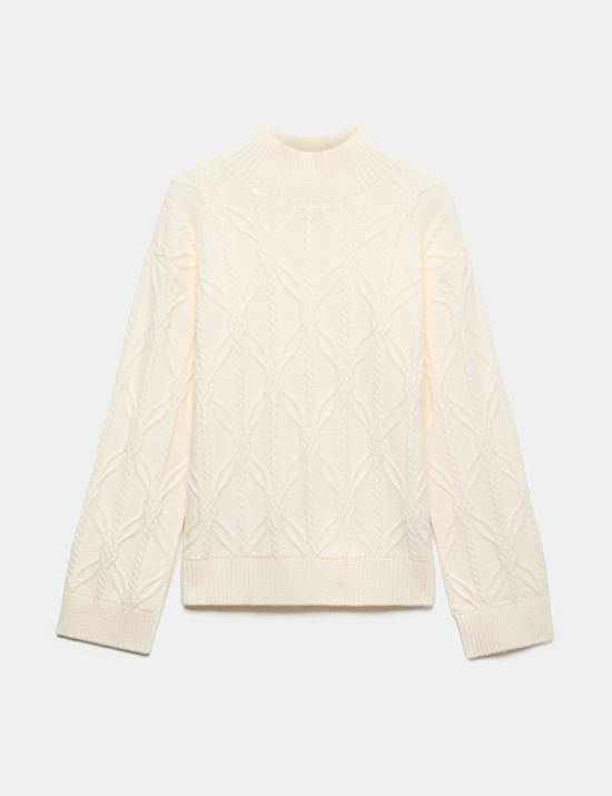 Jumper Berleher Tinggi Rajut Kabel Cloud-Yarn