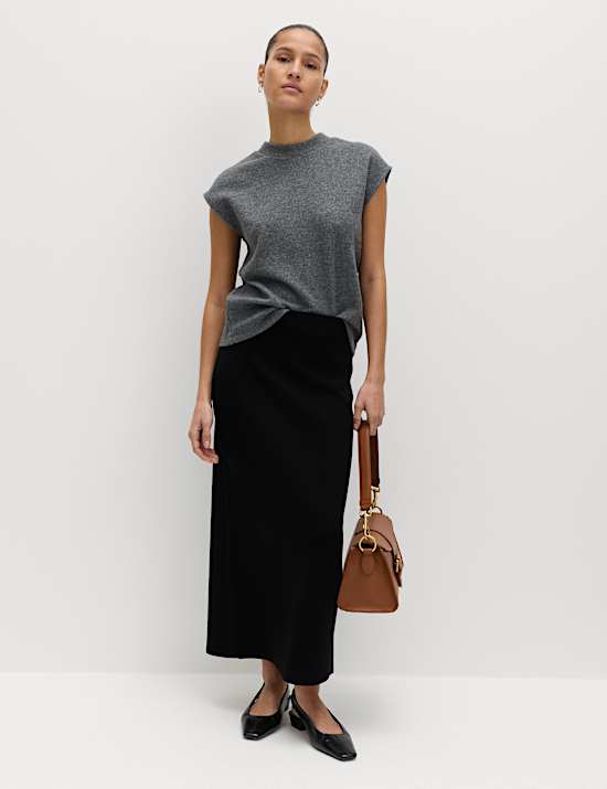 Knitted Midaxi Column Skirt