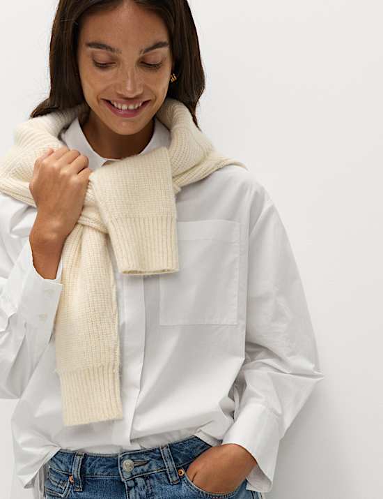 Chemise 100 % coton avec encolure nou&eacute;e sur le c&ocirc;t&eacute;