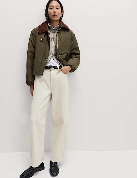 Ribbed High Neck Slim Fit Zip Up Sweatshirt