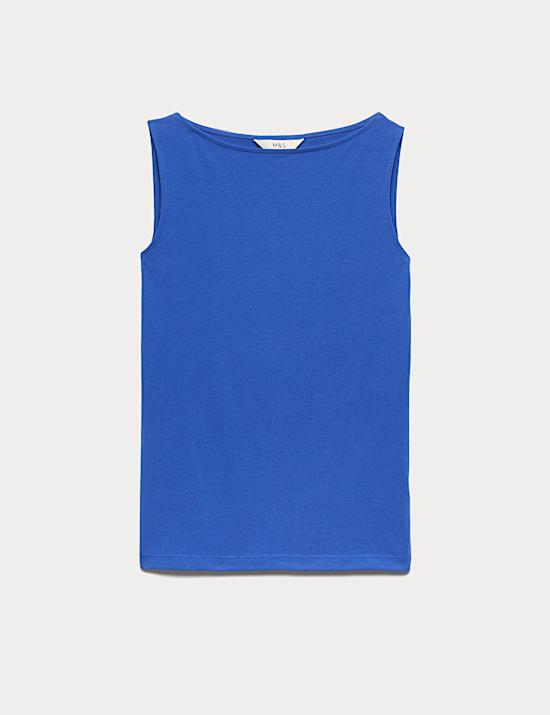 Cotton Rich Slash Neck Slim Fit Vest