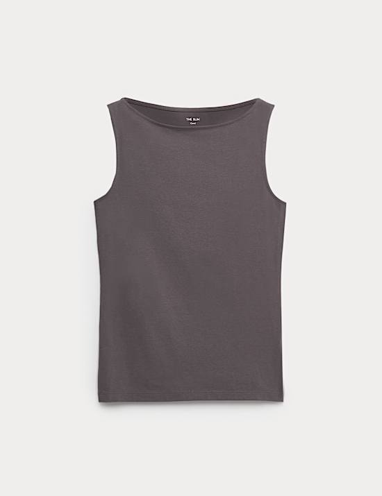 Cotton Rich Slash Neck Slim Fit Vest