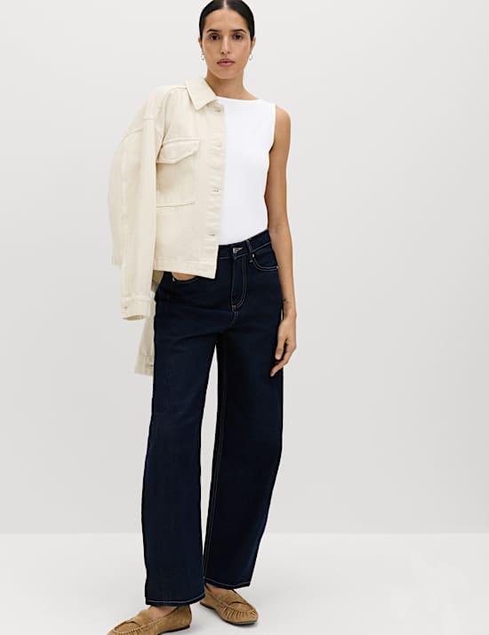 Cotton Rich Slash Neck Slim Fit Vest