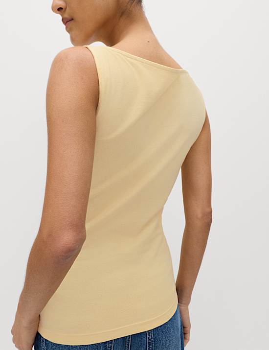 Cotton Rich Slash Neck Slim Fit Vest