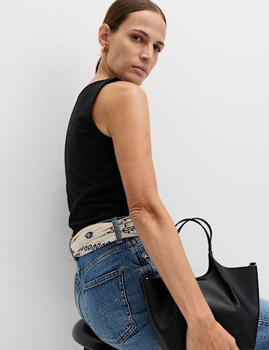 Cotton Rich Slash Neck Slim Fit Vest