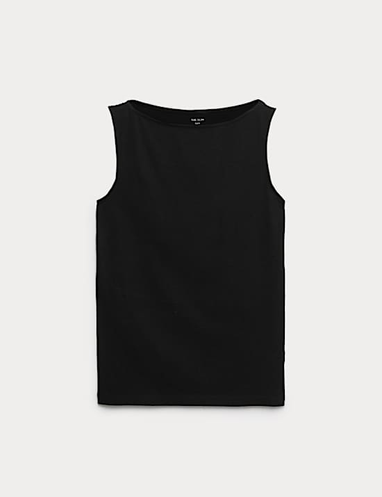 Cotton Rich Slash Neck Slim Fit Vest