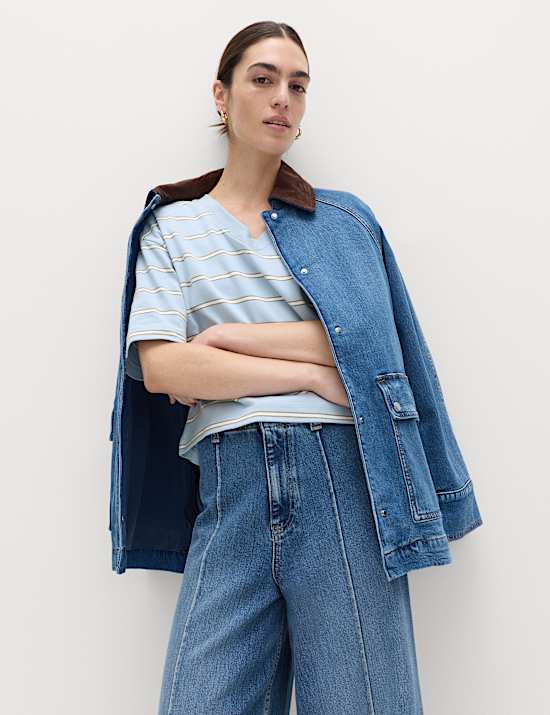 Pure Cotton Heavyweight V-Neck Top