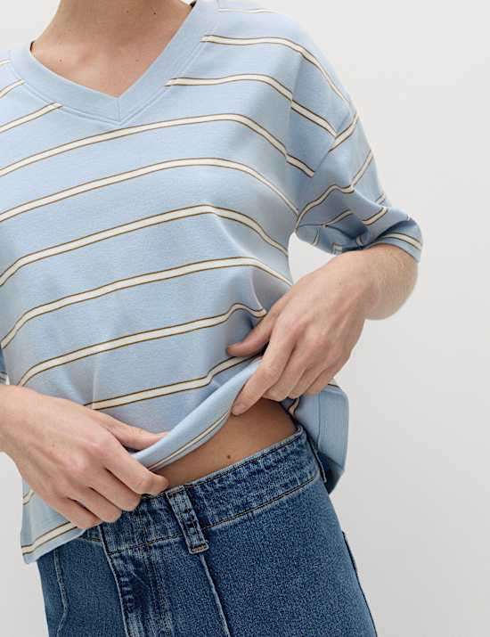 Pure Cotton Heavyweight V-Neck Top