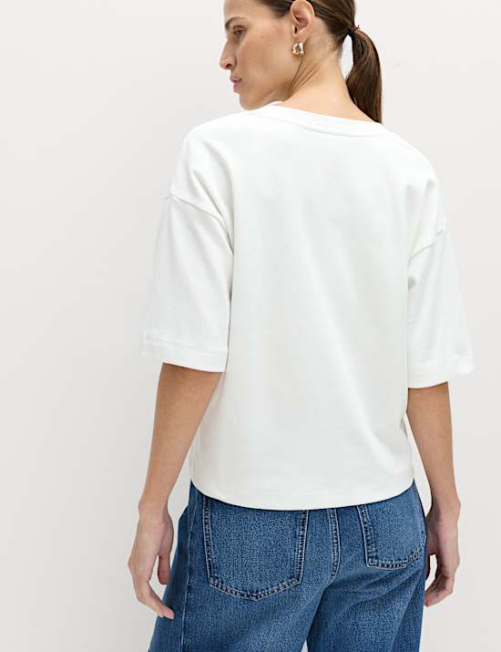Pure Cotton Heavyweight V-Neck Top