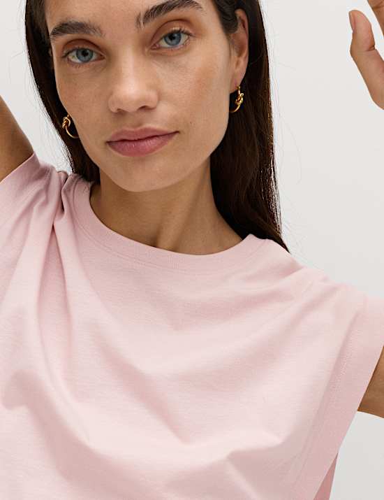 Pure Cotton Cap Sleeve T-Shirt