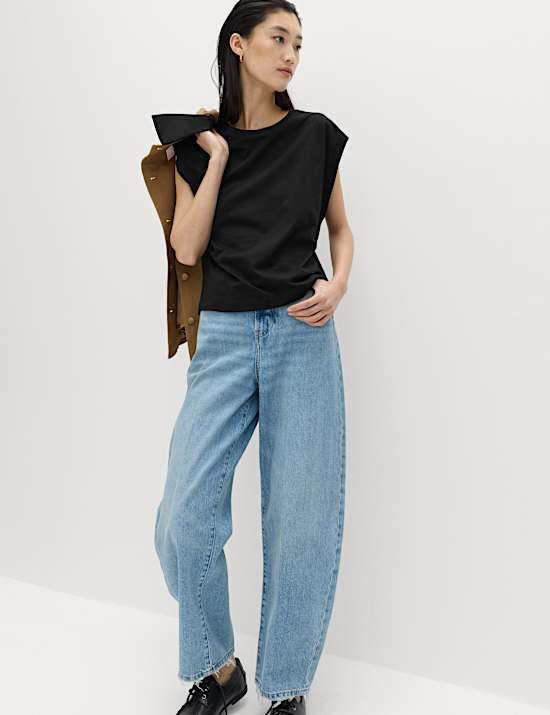 Pure Cotton Cap Sleeve T-Shirt
