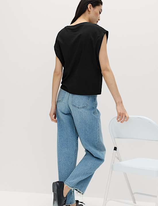 Pure Cotton Cap Sleeve T-Shirt