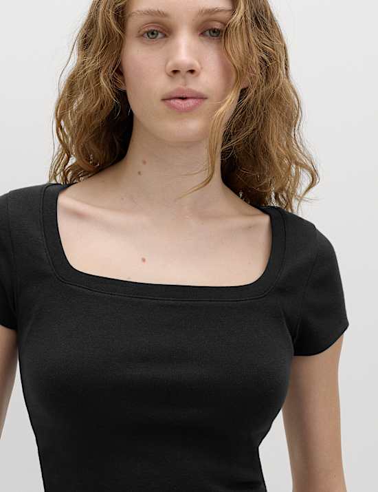 Cotton Rich Premium Square Neck Top
