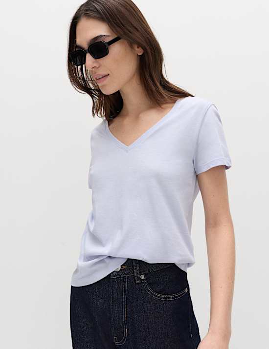 Pure Cotton V-Neck T-Shirt