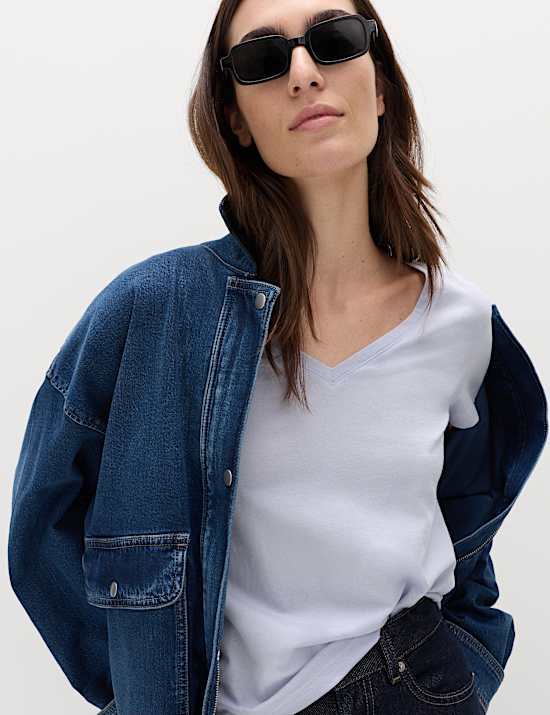 Pure Cotton V-Neck T-Shirt