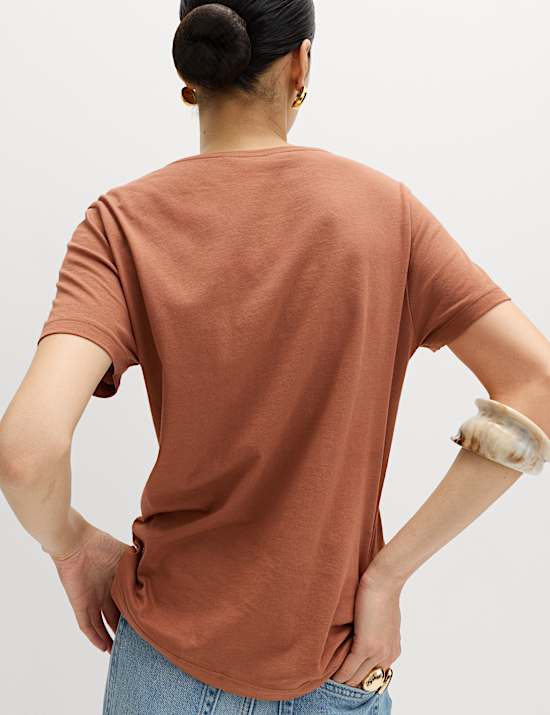 Pure Cotton V-Neck T-Shirt