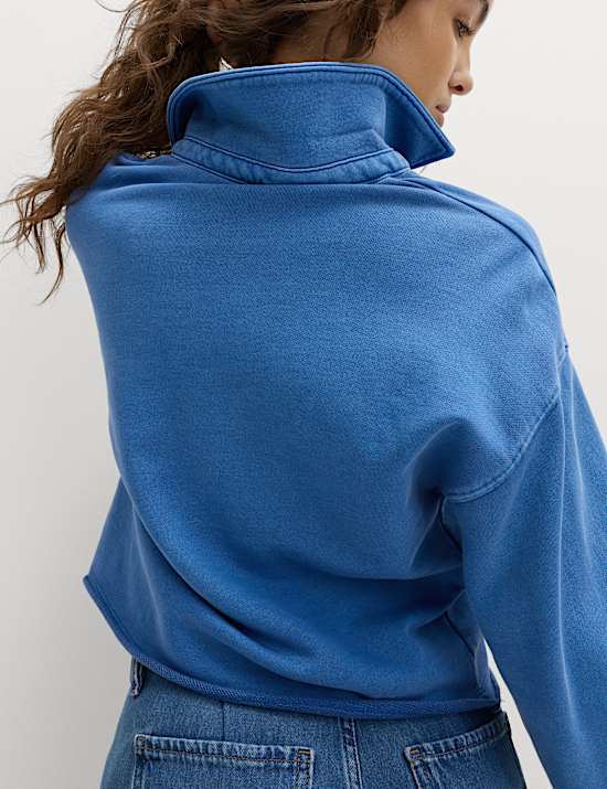 Pure Cotton Henley Sweatshirt