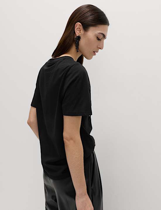 Pure Cotton Embellished Bow Top