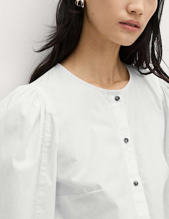 Pure Cotton Printed Button Through Blouse