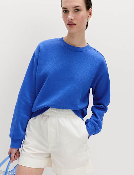 Cotton Rich Crew Neck Sweatshirt