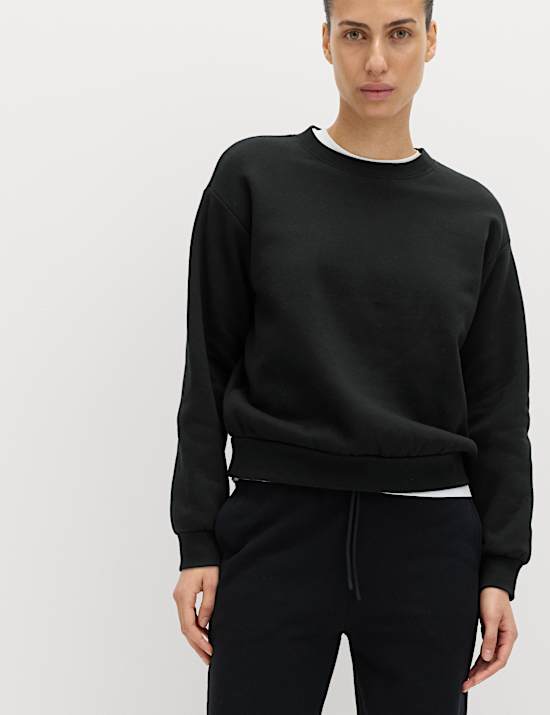 Sweatshirt mit rundem Ausschnitt und hohem Baumwollanteil