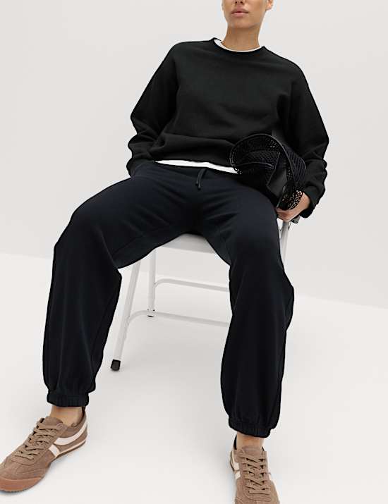 Sweatshirt mit rundem Ausschnitt und hohem Baumwollanteil