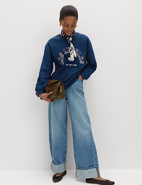 Cotton Rich Graphic Long Sleeve Sweatshirt