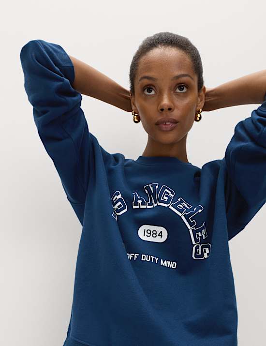 Cotton Rich Graphic Long Sleeve Sweatshirt