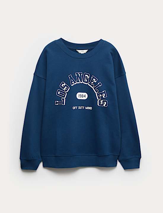Cotton Rich Graphic Long Sleeve Sweatshirt