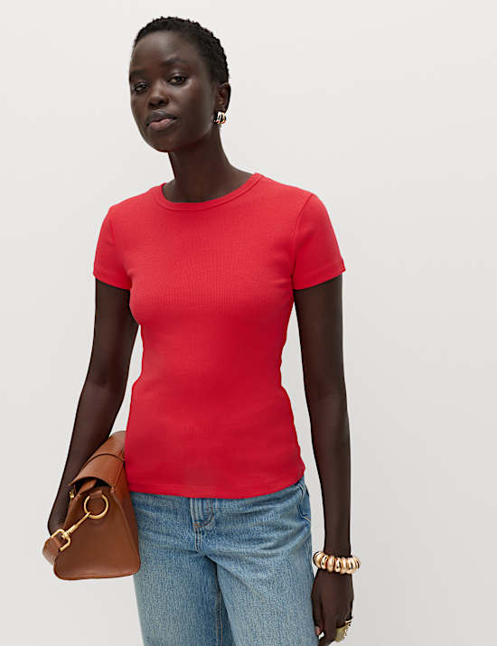 Cotton Rich Ribbed Slim Fit T-Shirt