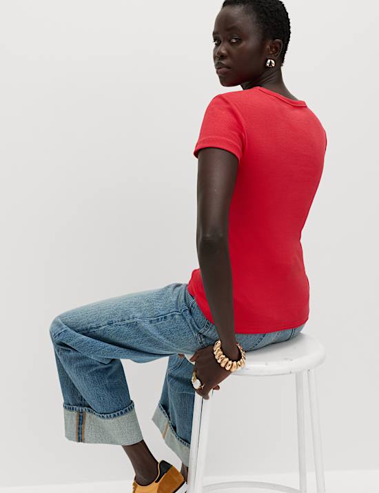 Cotton Rich Ribbed Slim Fit T-Shirt