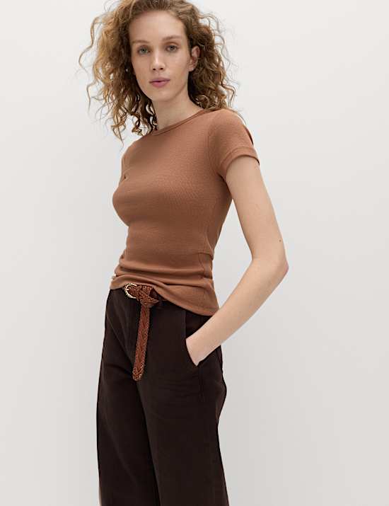 Cotton Rich Ribbed Slim Fit T-Shirt