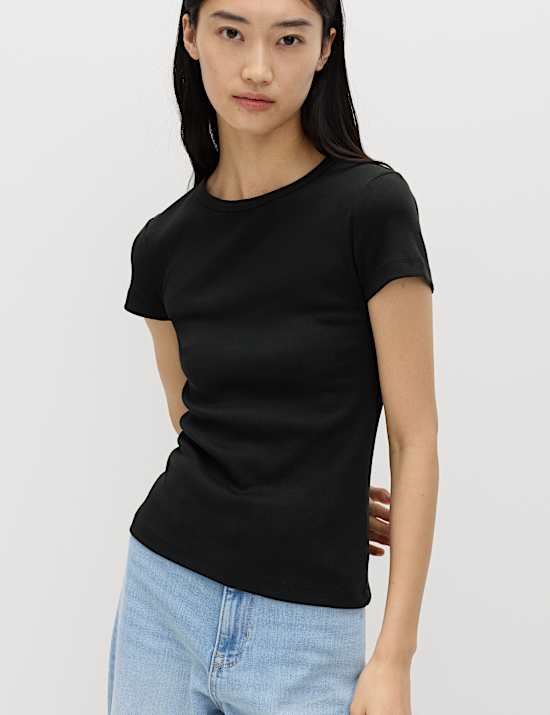 Cotton Rich Ribbed Slim Fit T-Shirt