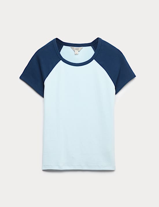 T-shirt en coton &agrave; manches raglan courtes
