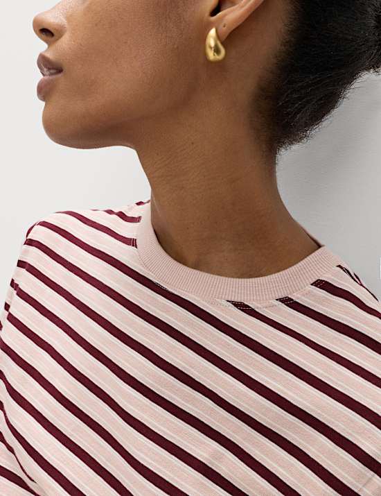 Pure Slub Cotton Striped T-Shirt