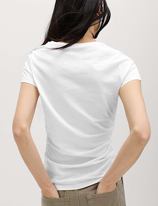 Pure Cotton Ruched T-Shirt