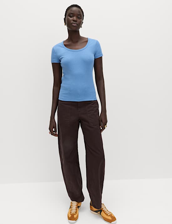 Cotton Rich Scoop Neck Slim Fit T-Shirt