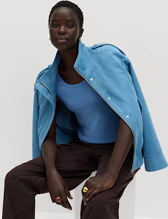 Cotton Rich Scoop Neck Slim Fit T-Shirt